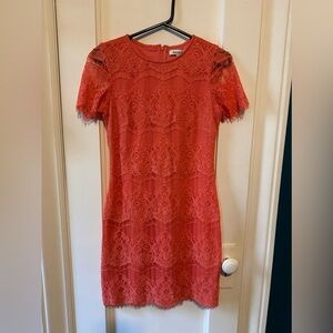 Kensie Women's Coral Lace Mini Dress